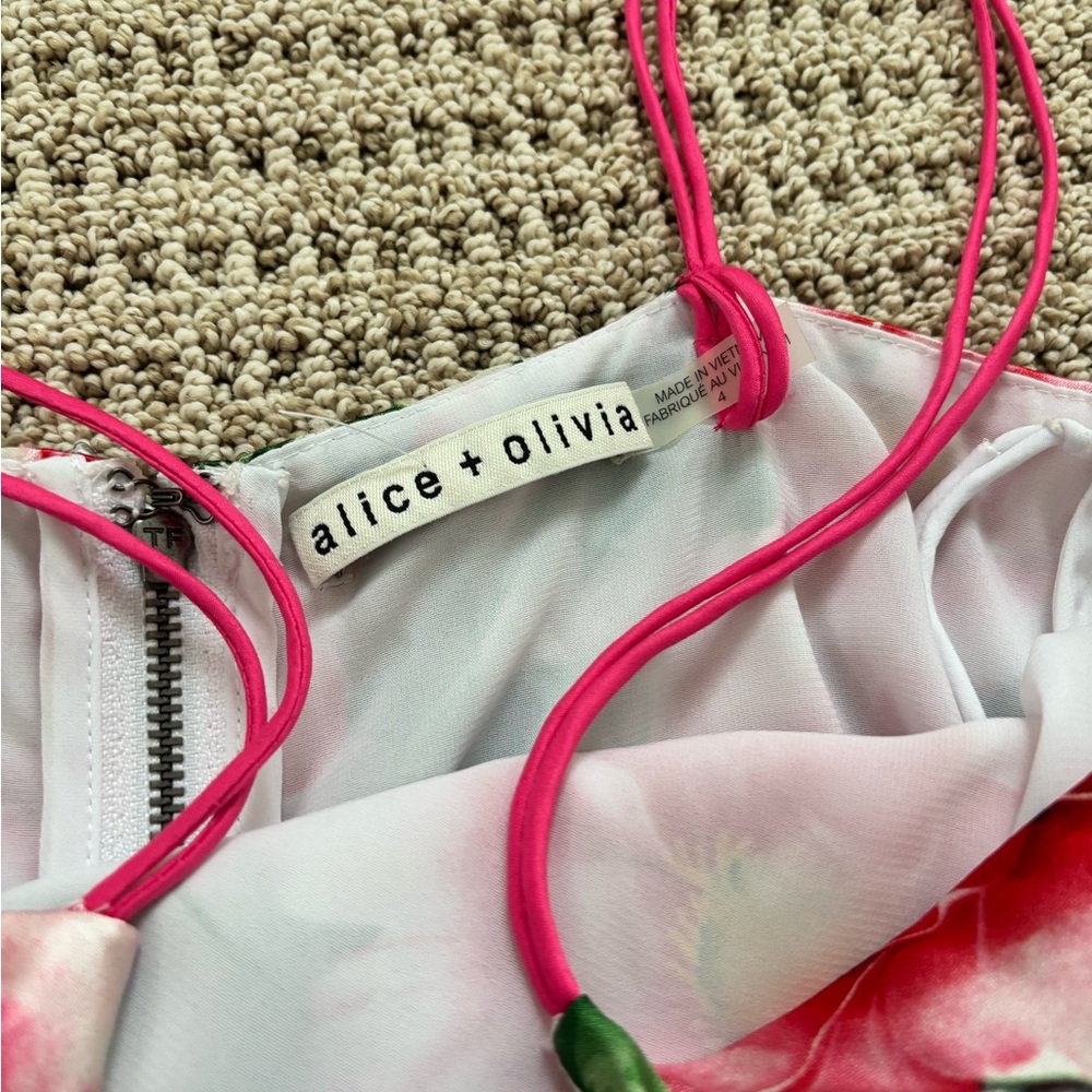 Floral Pink Midi Sundress with Tie Waist - Picture 7 of 9